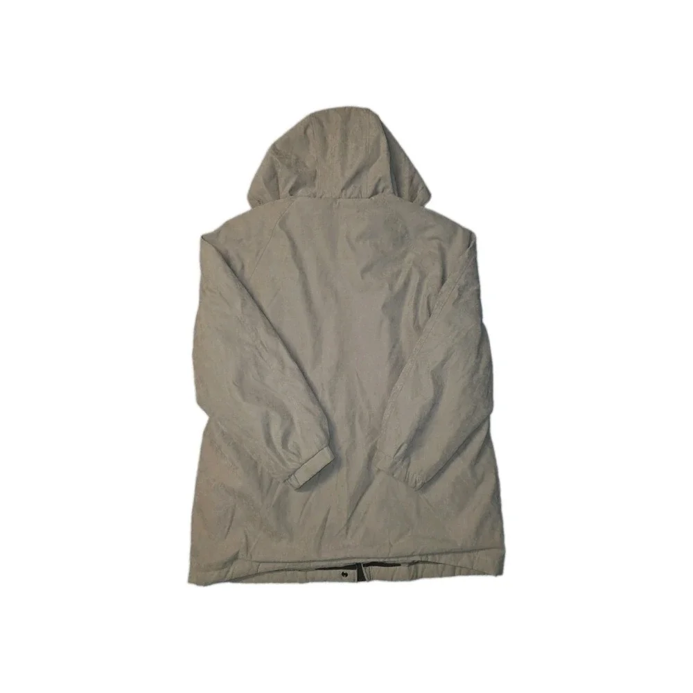 Liz Claiborne Women Brown Nylon Hooded Parka Jacket XL Mid-Length Coat